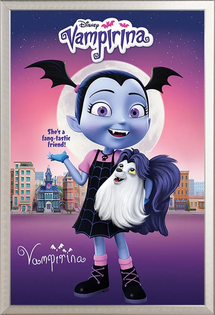 Vampirina Poster con Cornice Sicura Shinsuke® Argento per Cameretta