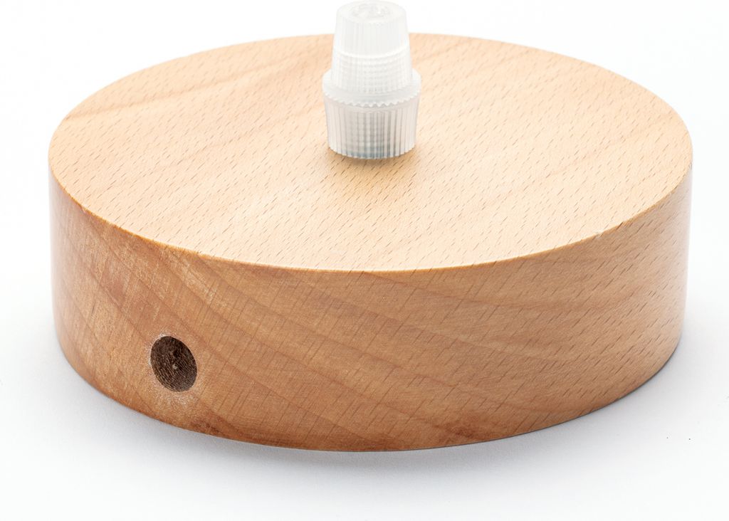 Rosette Deckenbaldachin Abdeckung für Hängeleuchten, Lampenbaldachin inkl. Klemmnippel, Ø 100 mm, Holz