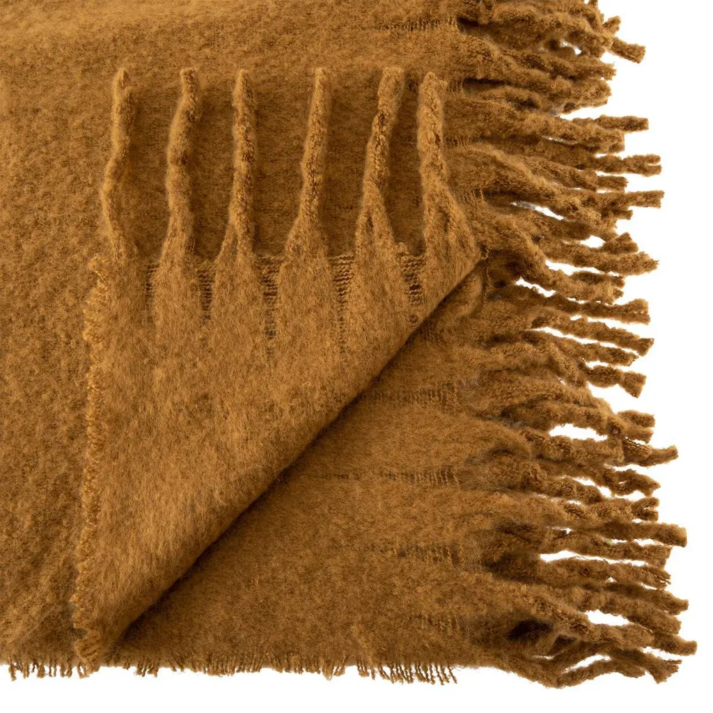 Couverture à franges KODI 130x180 cm en maille douce pour canapé - 3