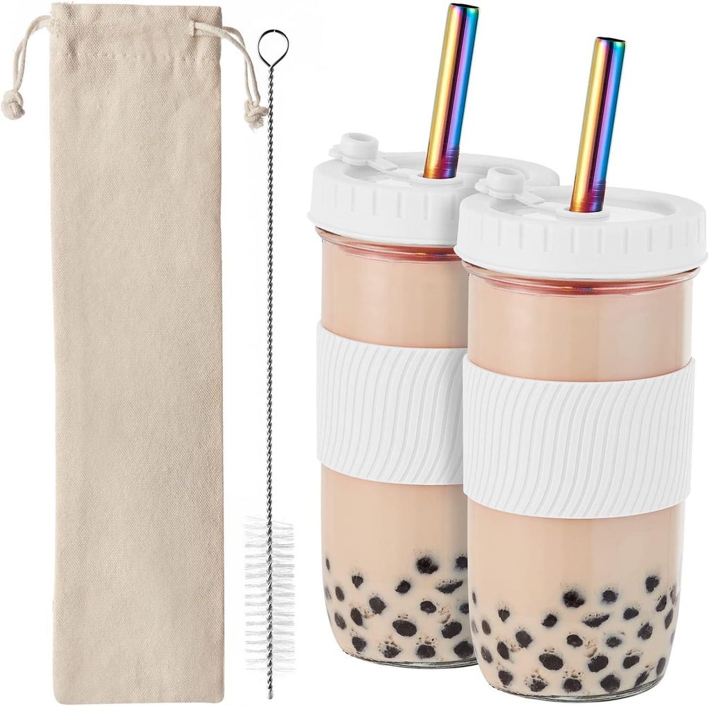 2 kelímky na bubble tea o objemu 720 ml s víkem a brčkem, 2 Obrázek produktu 