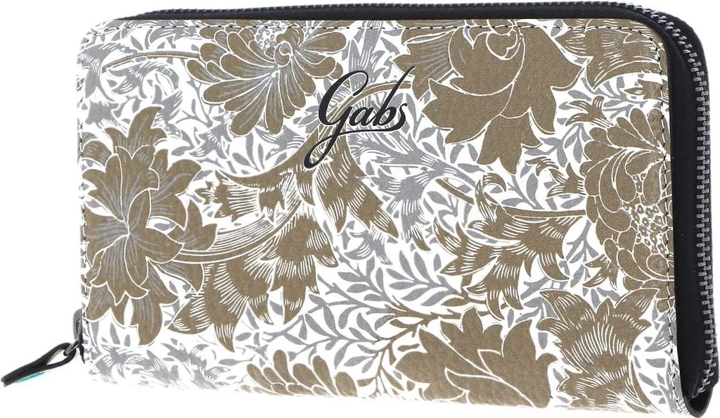 Grand Portefeuille Femme en Cuir Gabs GMONEY17 Imprimé Fleurs Beige