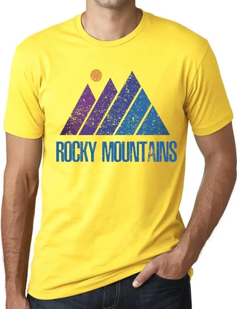 Herren Grafik T-Shirt Gebirge felsiges Gebirge – Mountain Rocky Mountains – Öko-Verantwortlich Vintage Jahrgang Kurzarm Lustige Druck Geburtstag