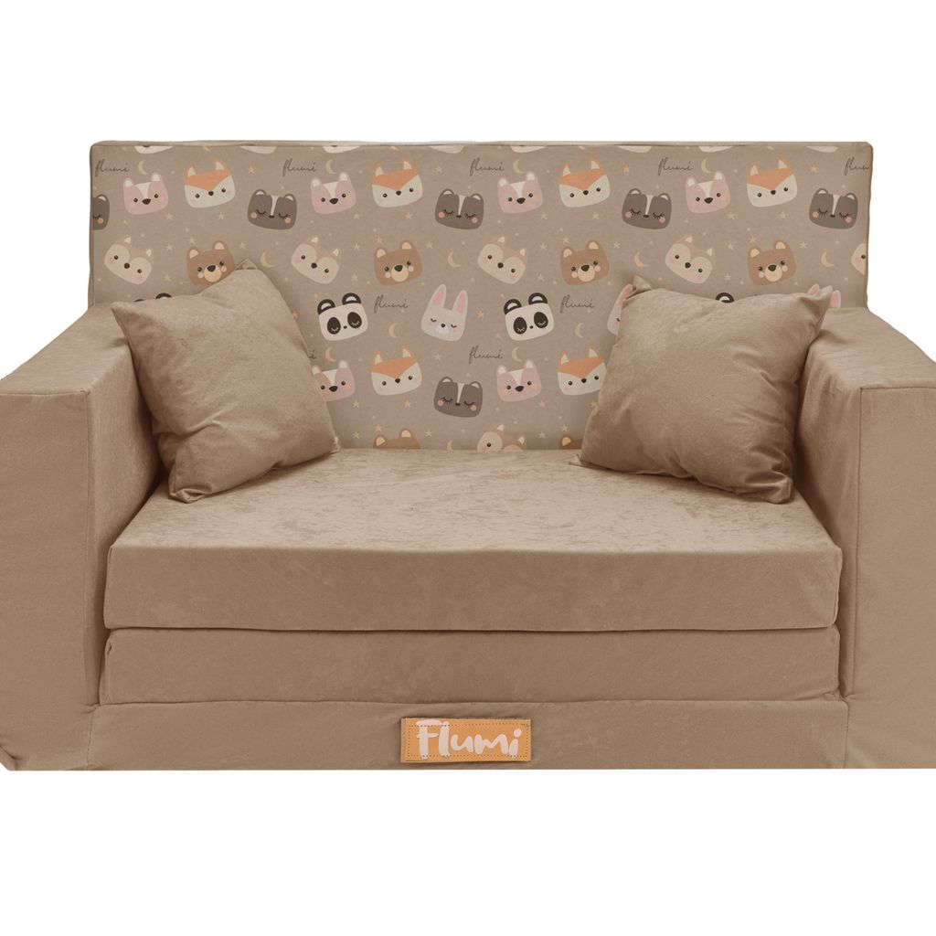 Flumi Kindercouch Kindersofa Spielsofa mit Schlaffunktion für Kinderzimmer