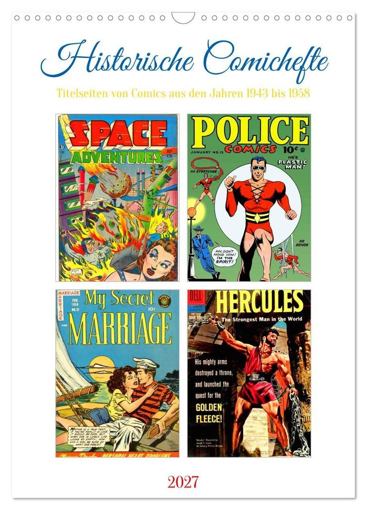 Historische Comichefte (Wandkalender 2027 DIN A3 hoch), CALVENDO Monatskalender