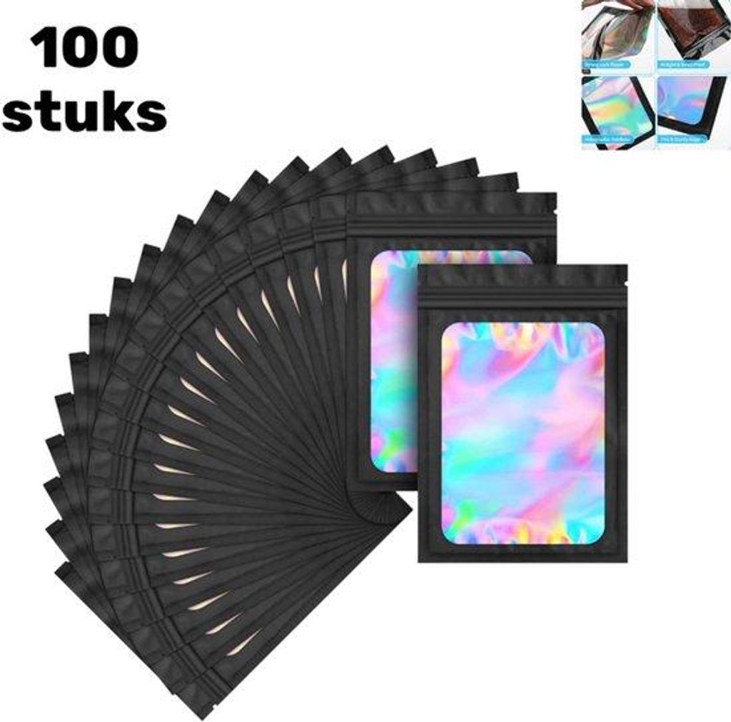 Schutzfolienkassetten - 100 Stück - holografische Schutzbeutel - Nassschutzsäcke - Schmuckkästchen - Verschlussbeutel - Schmucktresore - Accesso...