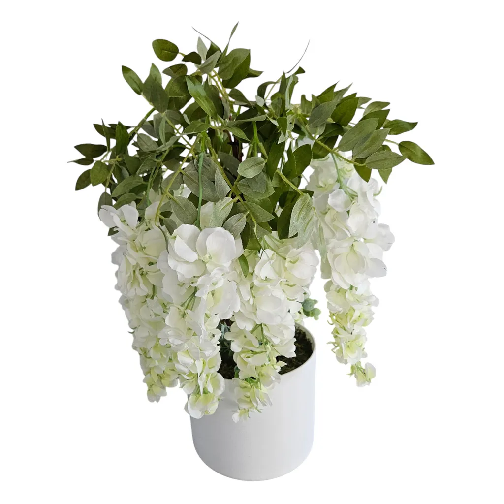 Damich Glycine Artificielle 3 Tiges 9 Inflorescences Modèle 9pwb