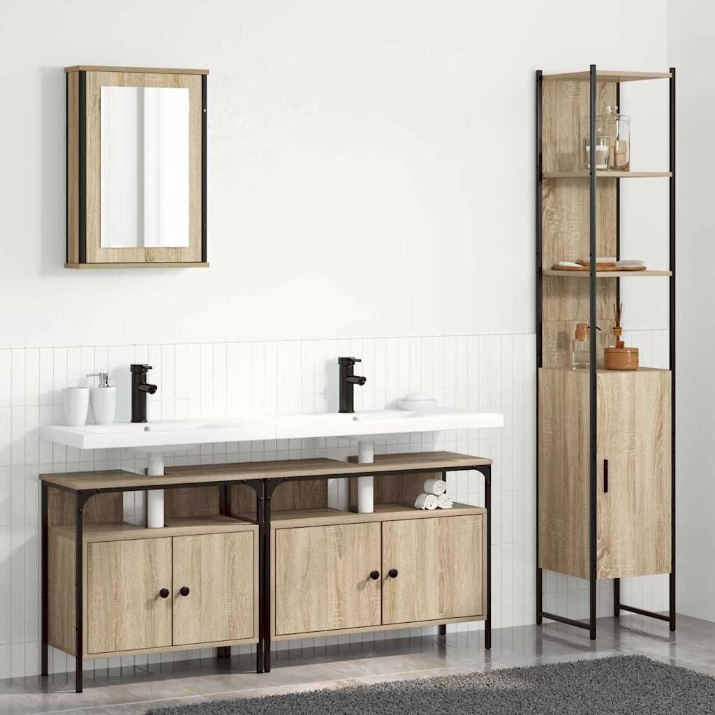 Maison Exclusive - Badezimmermöbel-Set mit Regal 4 pcs Sonoma-Eiche Holzwerkstoff