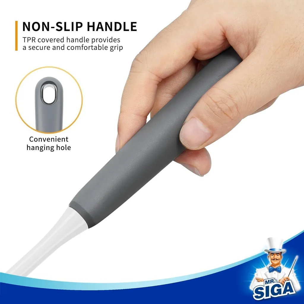 MR.SIGA Pack de 2 Brosses à Bouteilles à Long Manche Flexible Gris - 6