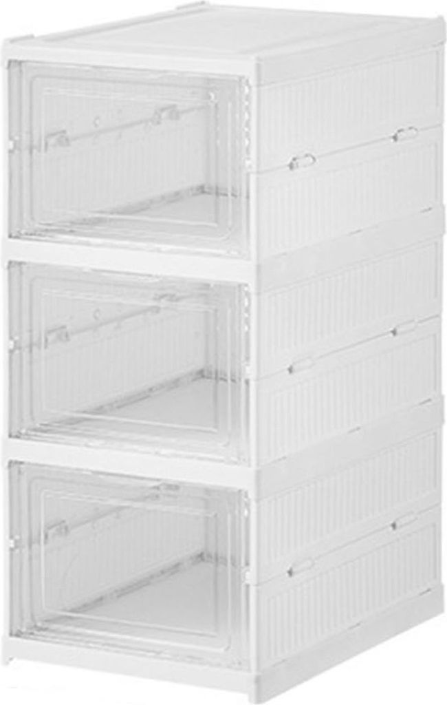 Transparenter Schuhkarton mit sichtbarer Tür, großes Fassungsvermögen, staubdicht, stapelbar, faltbar, Aufbewahrungsbehälter für High Heels