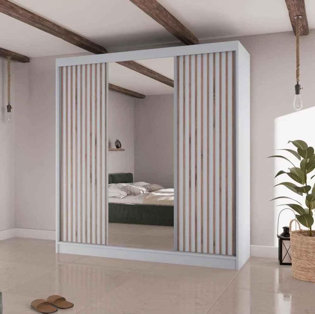 Schiebetürenschrank LICO II - 200cm Kleiderschrank mit Produktbild 