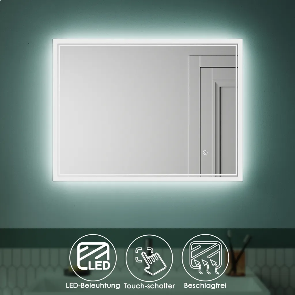 Specchio Bagno LED 80x60 Antiappannamento: Luce e Design Italiano