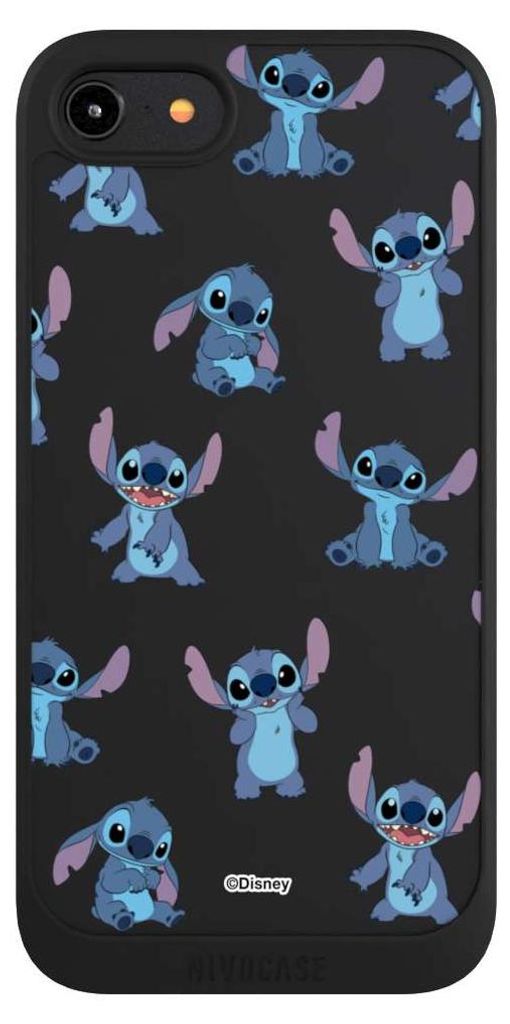 NIVOCASE Handyhülle für Apple iPhone 7 Hülle NIVOpure Case Schwarz Disney Offizielles Lizenzprodukt Lilo & Stitch