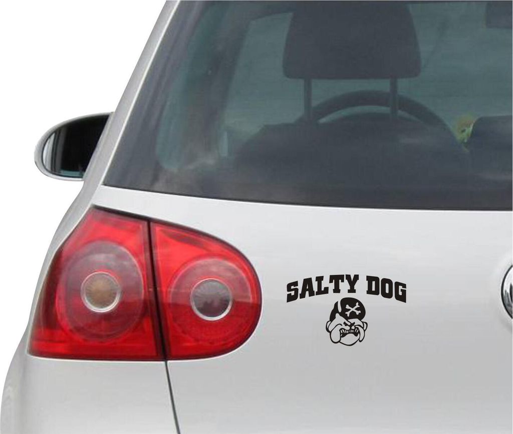 Aufkleber / Autoaufkleber - JDM - Die cut - SALTY Hund - Folie Auto Decal Sticker #1296 - schwarz - 190mm x114mm