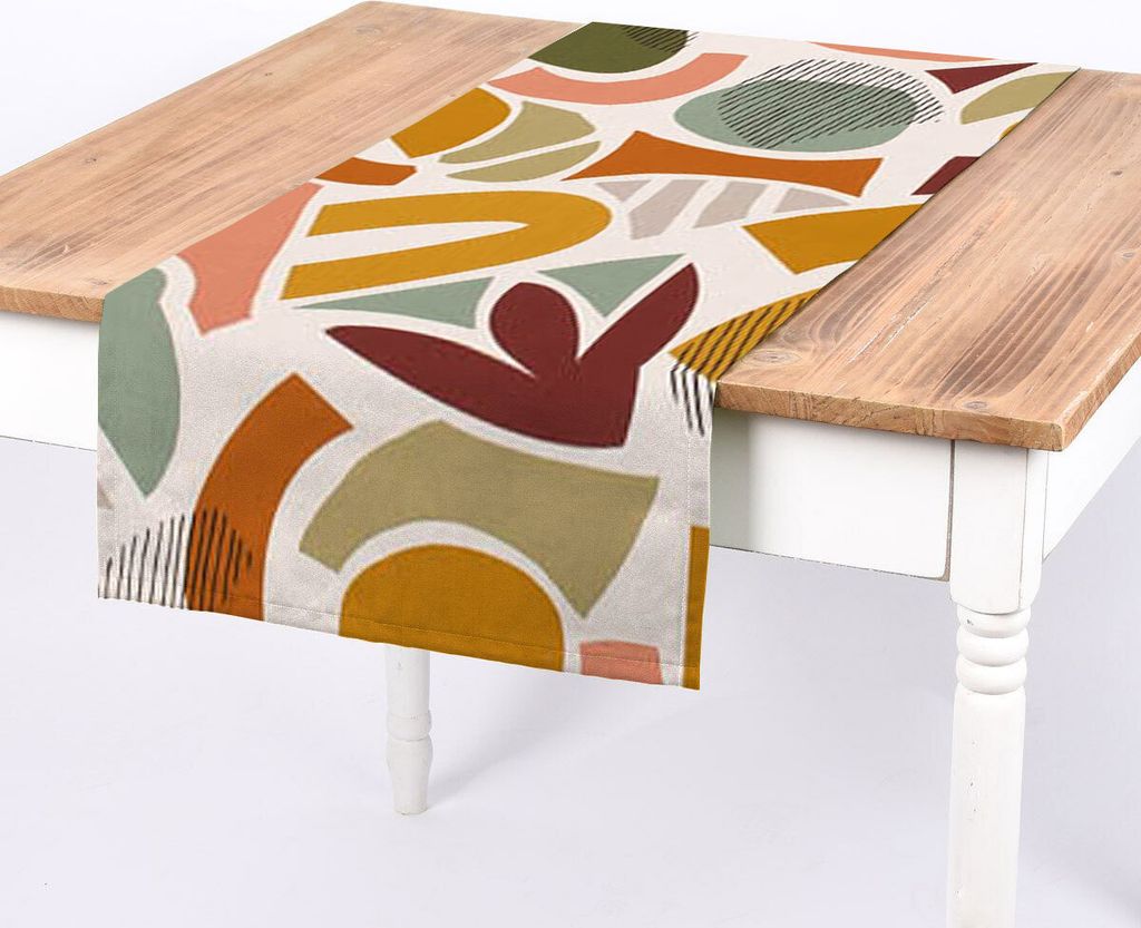 SCHÖNER LEBEN. Tischläufer Retro Art moderne Kunst bunt 40x160cm