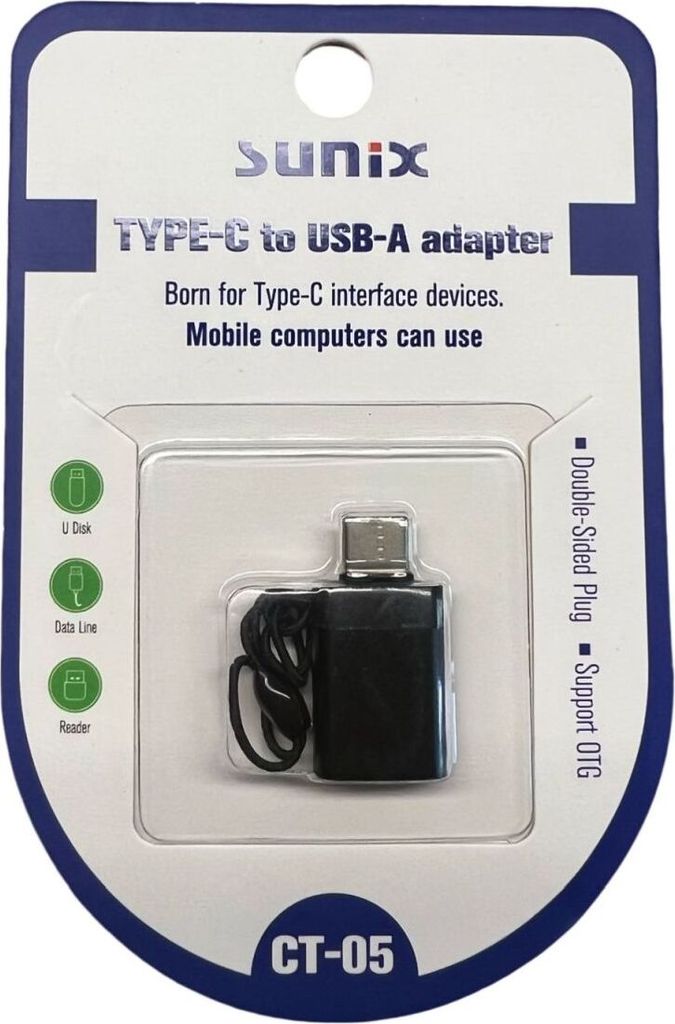 Adapter Typ-C Buchse auf USB-A wandelt Typ-C zu USB-A kompatibel mit Smartphone Schwarz