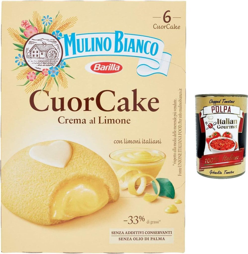 3x Mulino Bianco CuorCake Snack gefüllt mit Zitronencreme Produktbild 