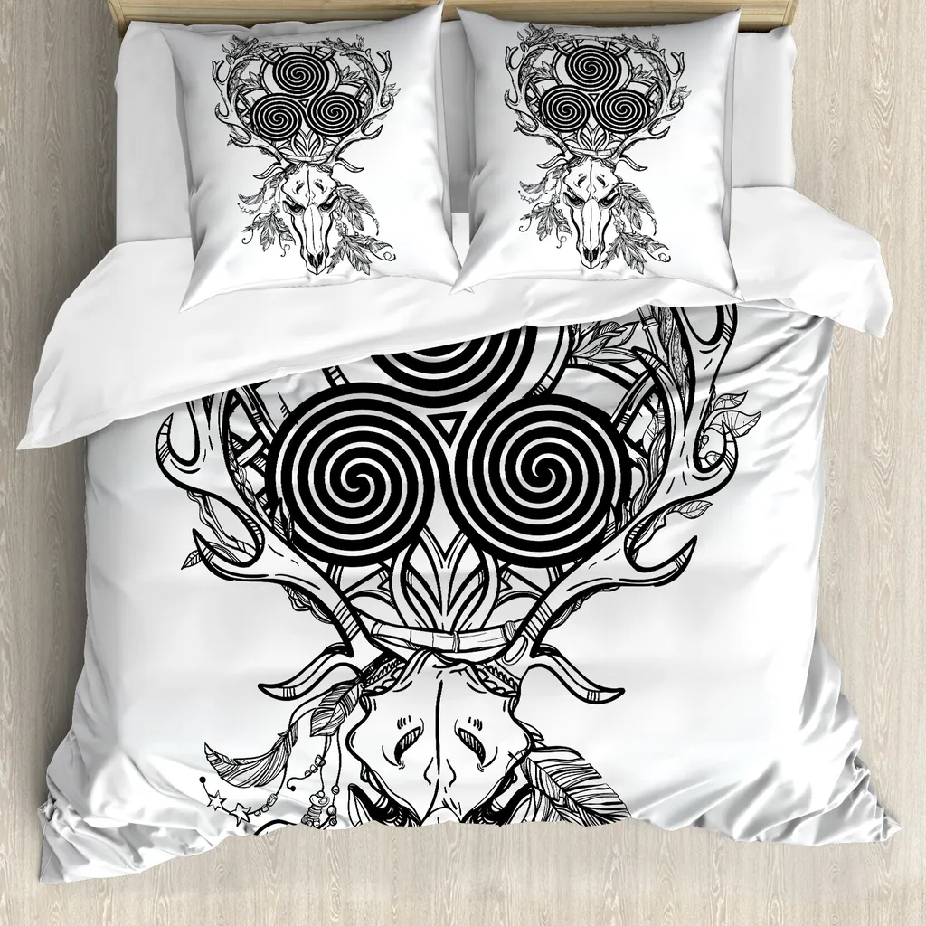 Copripiumino Boho Cervo Celtico ABAKUHAUS 155x220: Stile Unico e Bio