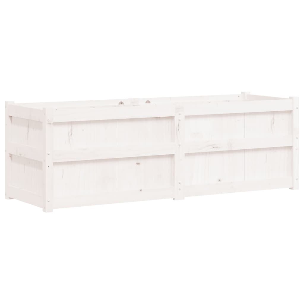 vidaXL Bac à plantes blanc 150x50x50 cm pin massif Image du produit 