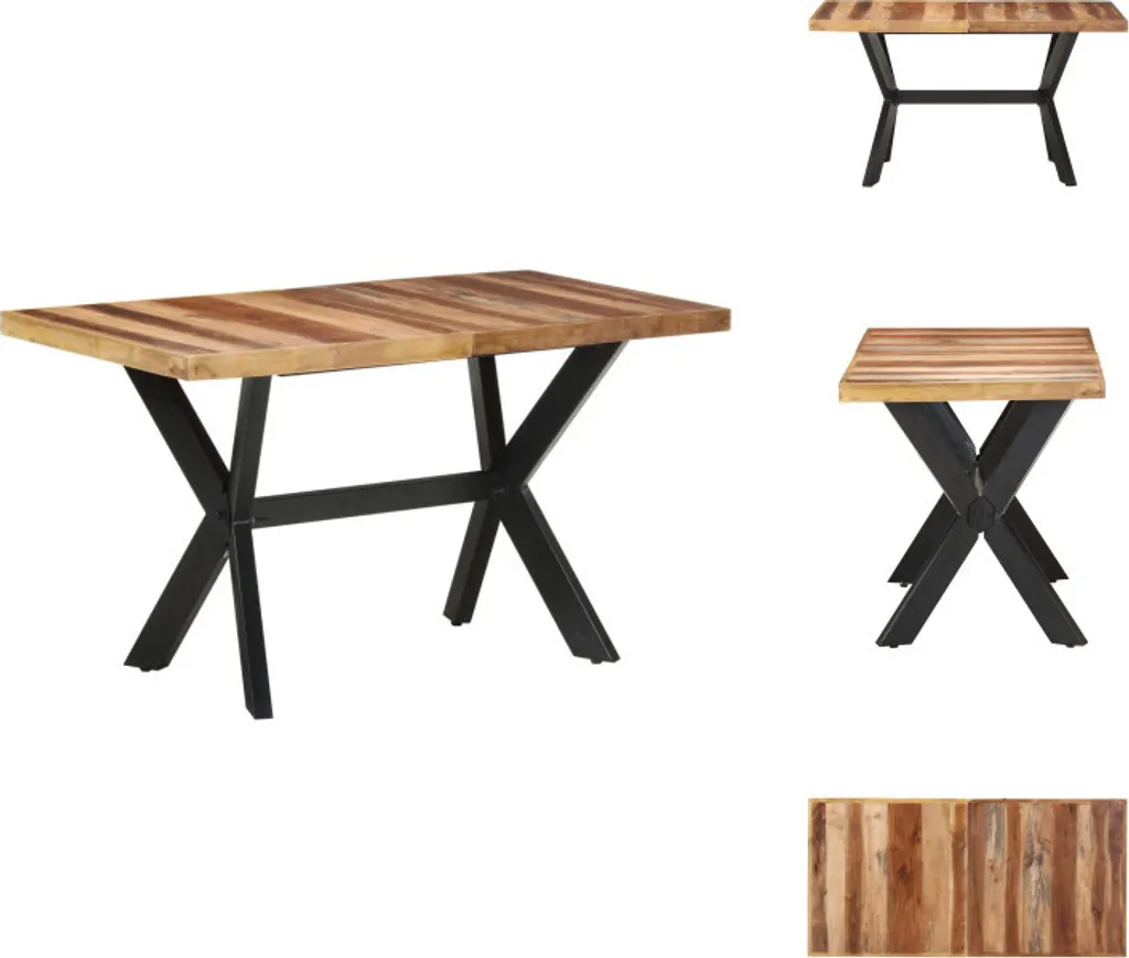 Table en Bois Massif 140x70 cm Finition Miel pour Intérieur Chaleureux