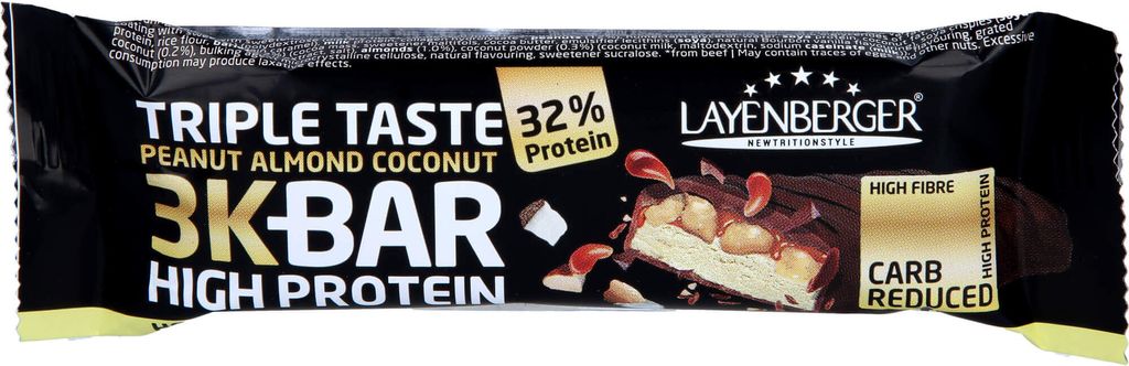 Layenberger Triple Taste Erdnuss Mandel Kokos 3K Protein Bar 45 g
