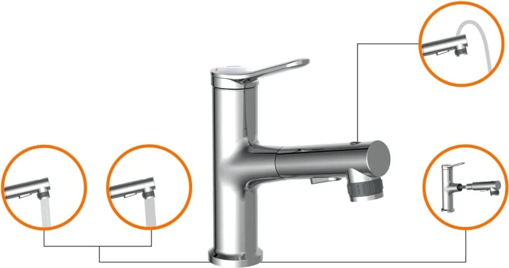 Mitigeur lavabo EISL VARIABILE avec douchette extractible chromé chic - 14