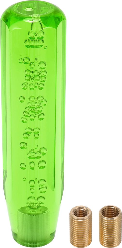 Auto Schaltknauf 20cm oktagonaler Kristall | Front Universal fš¹r Automatik- und Schaltgetriebe Fahrzeuge Acryl Grš¹n mit 2 Adaptern 1 Set