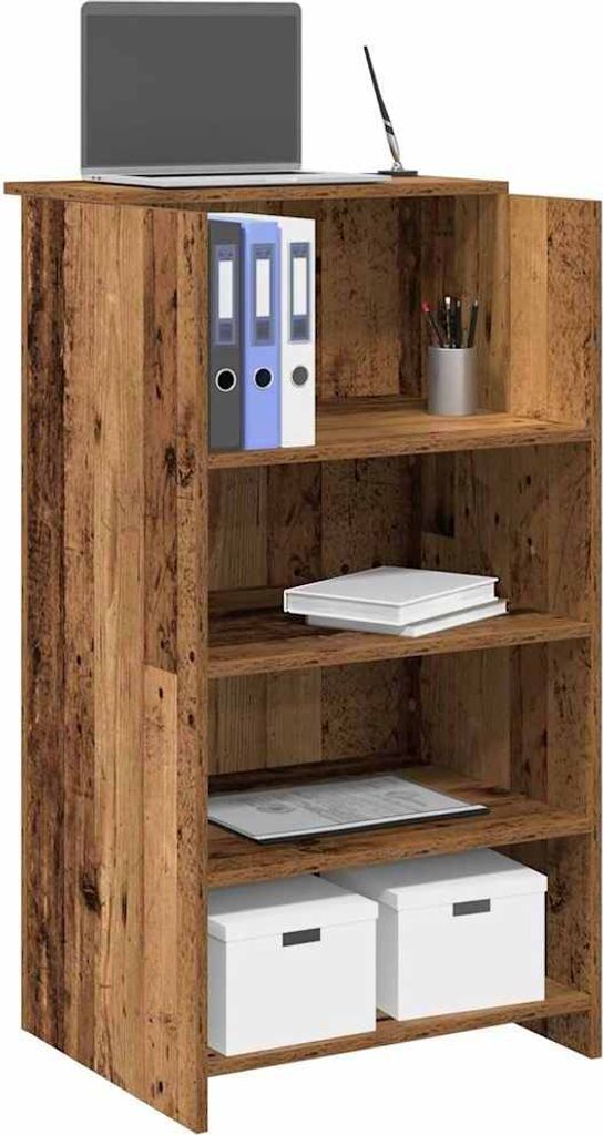 Möbel Empfangstheke Altholz-Optik 55x50x103,5 cm Holzwerkstoff - Schreibtische 859022
