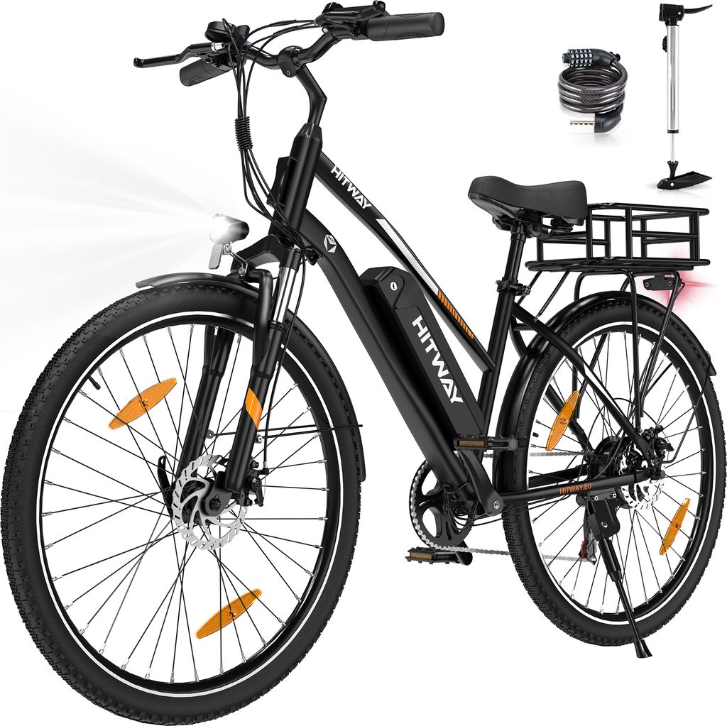 HITWAY E-Bike 28 Zoll Elektrofahrrad mit Korb 36V12Ah Akku Produktbild