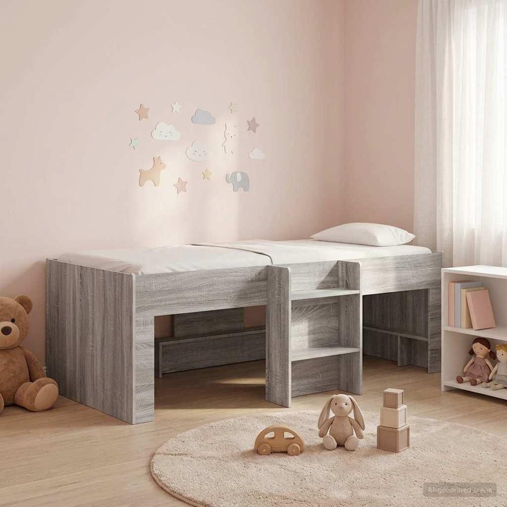 Maison Exclusive - Hochbett für Kinder 2 pcs Grau Sonoma 203 x 101,1 x 68,5 cm