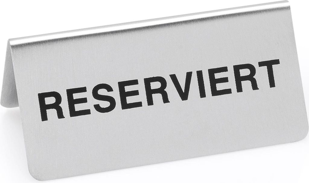 Reserviert Schild / Tischaufsteller, Hinweisschild, CNS, 10x5x5 cm