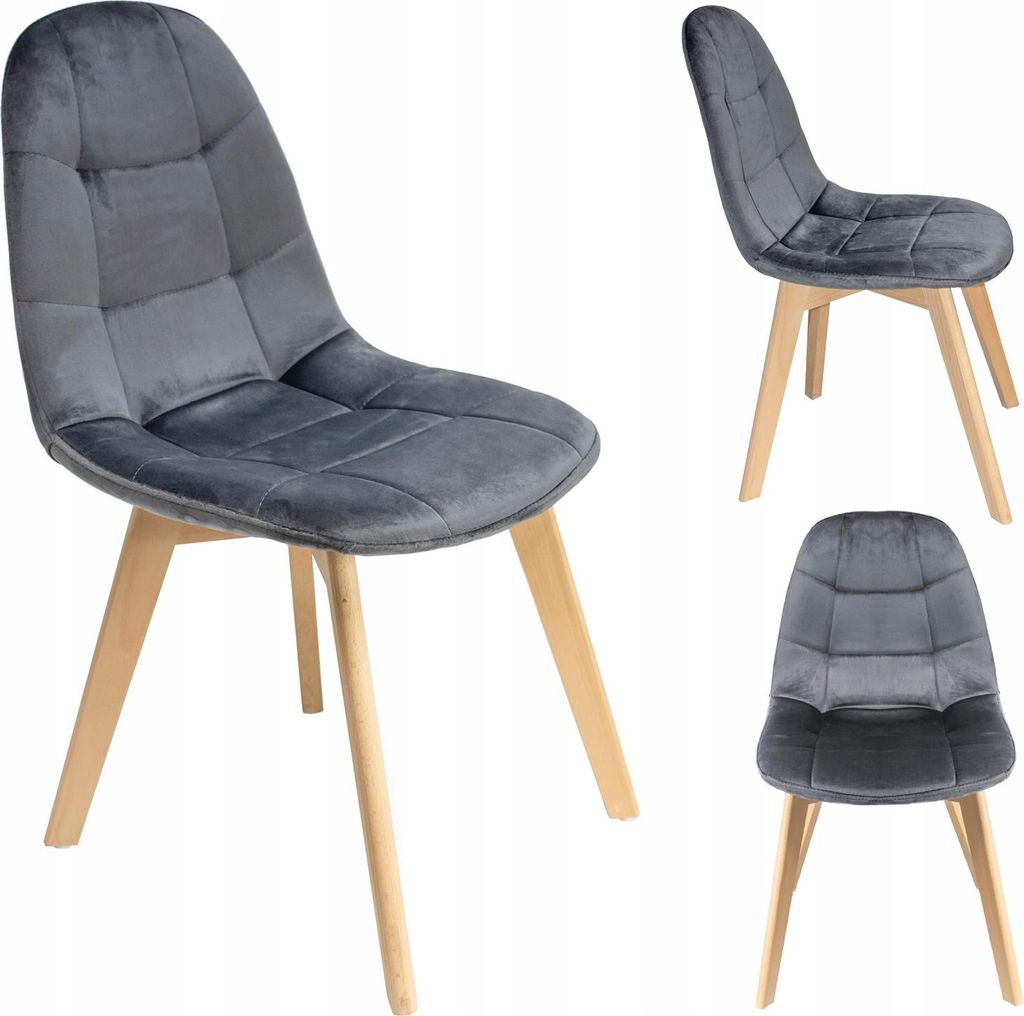 Chaise COLIN, couleur grise (avec pieds et vis) (nouveau Image du produit 