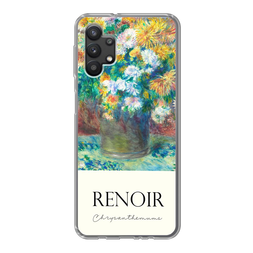 MuchoWow Handyhülle Schutzhülle Hülle für Samsung Galaxy A32 5G Renoir - Chrysantheme - Gemälde Silikon Softcase Handy Hülle - Softcase