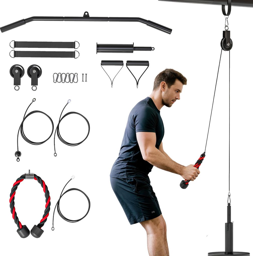 Fitness Latzug Gym Fitnesssgeräte Kabelzug Pulley System Arm Krafttraining für Zuhause