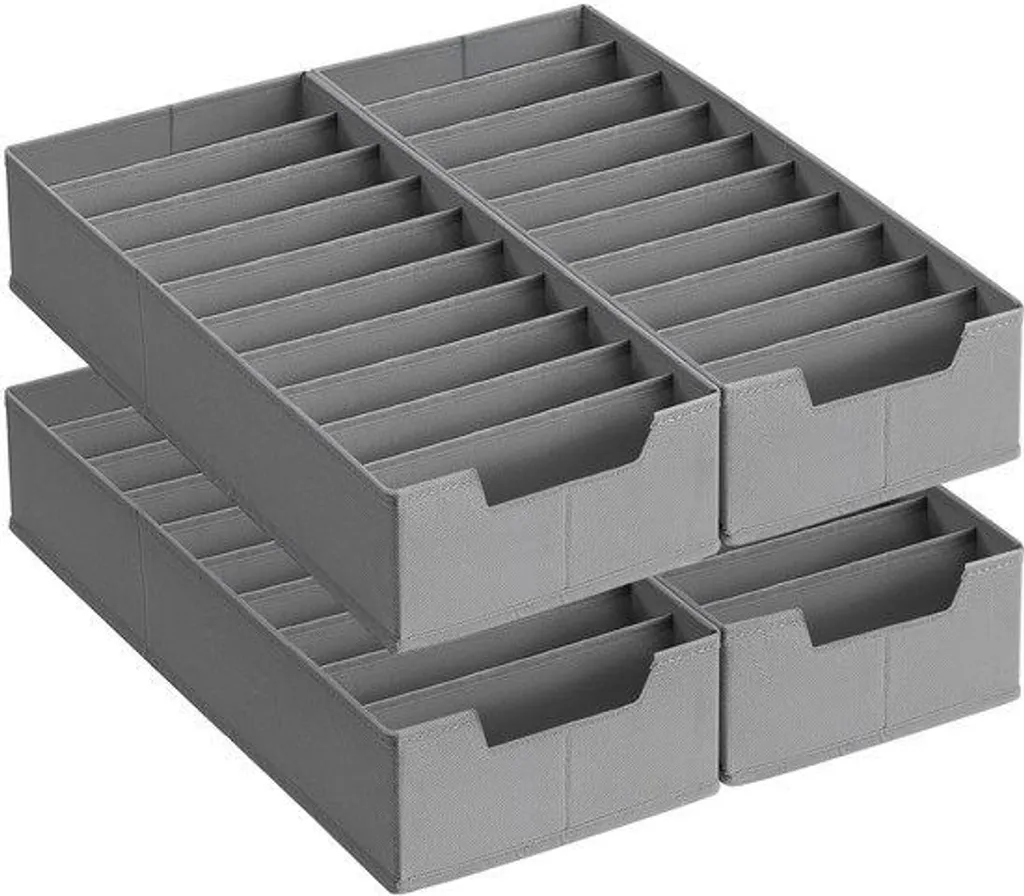Rangement sous-vêtements lot de 4 pliable avec compartiments variés
