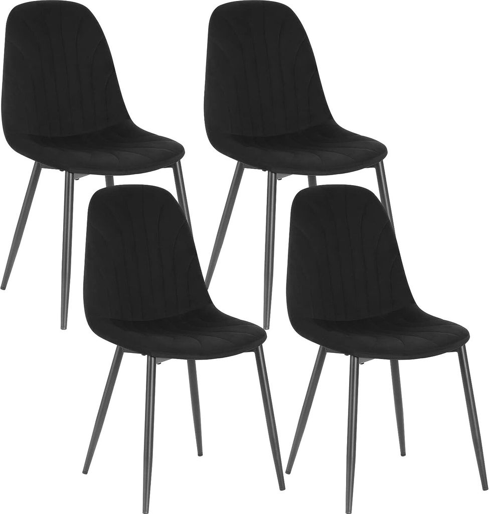 EUGAD 4er Set Esszimmerstühle, Polsterstuhl mit Samtbezug, Produktbild 