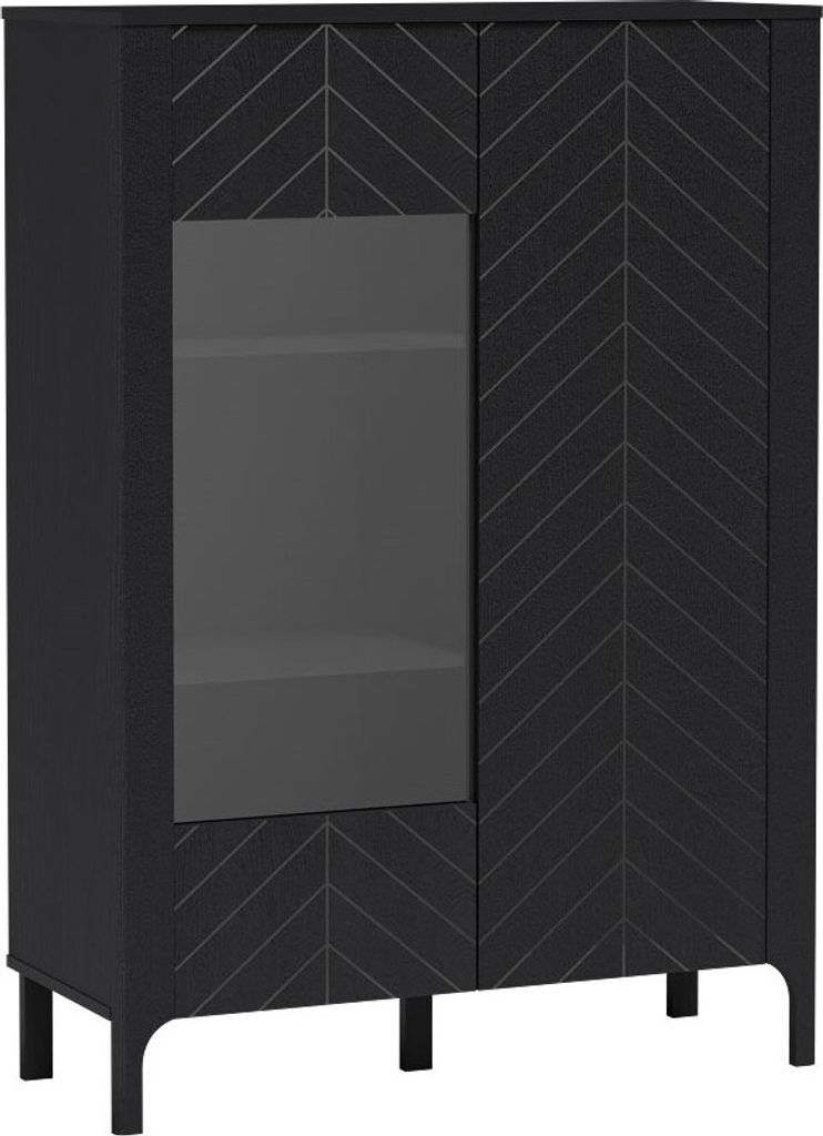 BETTSO Zweitüriger Schrank LUMI Schwarz für das Wohnzimmer