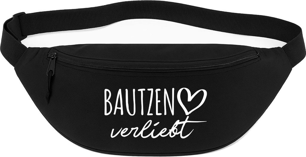 Huuraa Bauchtasche Bautzen verliebt 2,5 Liter Black Polyester Crossbody Bag Geschenkidee