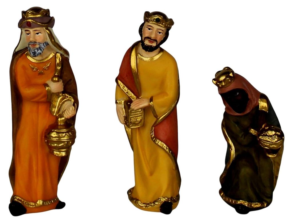 Krippenfigurenset Hlg. Drei Könige Haifa barock ca. 8 cm Polyresin handbemalt