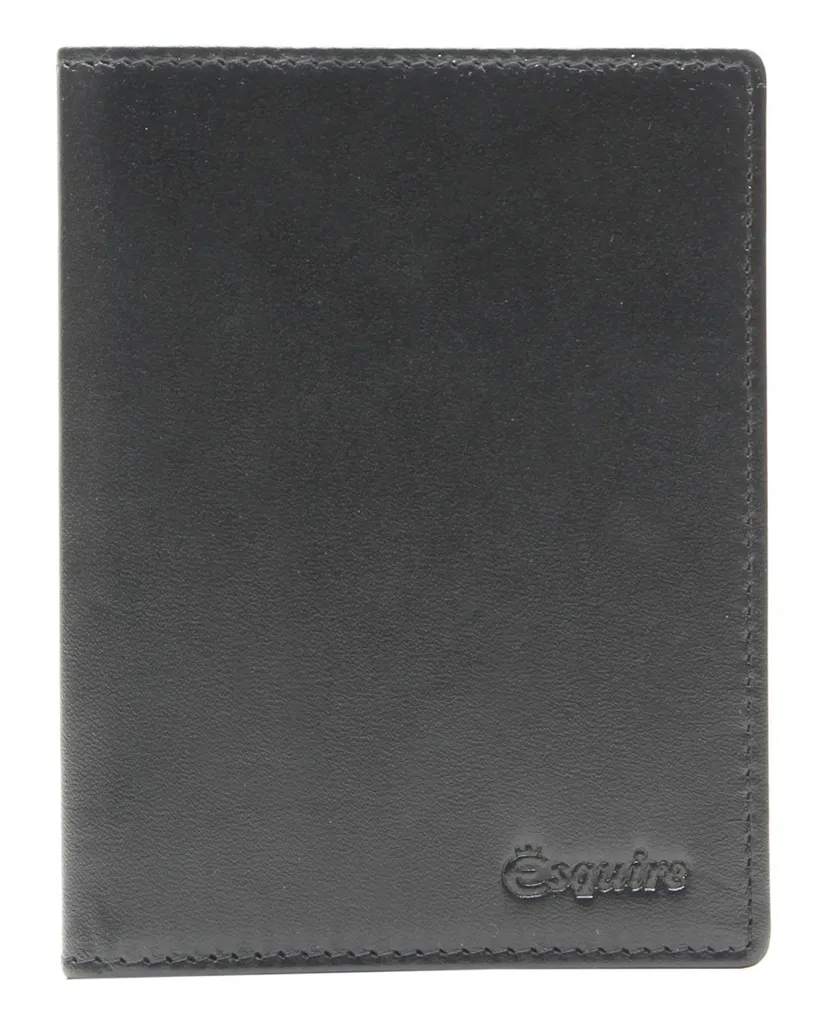 Esquire New Silk Passport Case - Pelle Nera Seta e Protezione RFID - 4