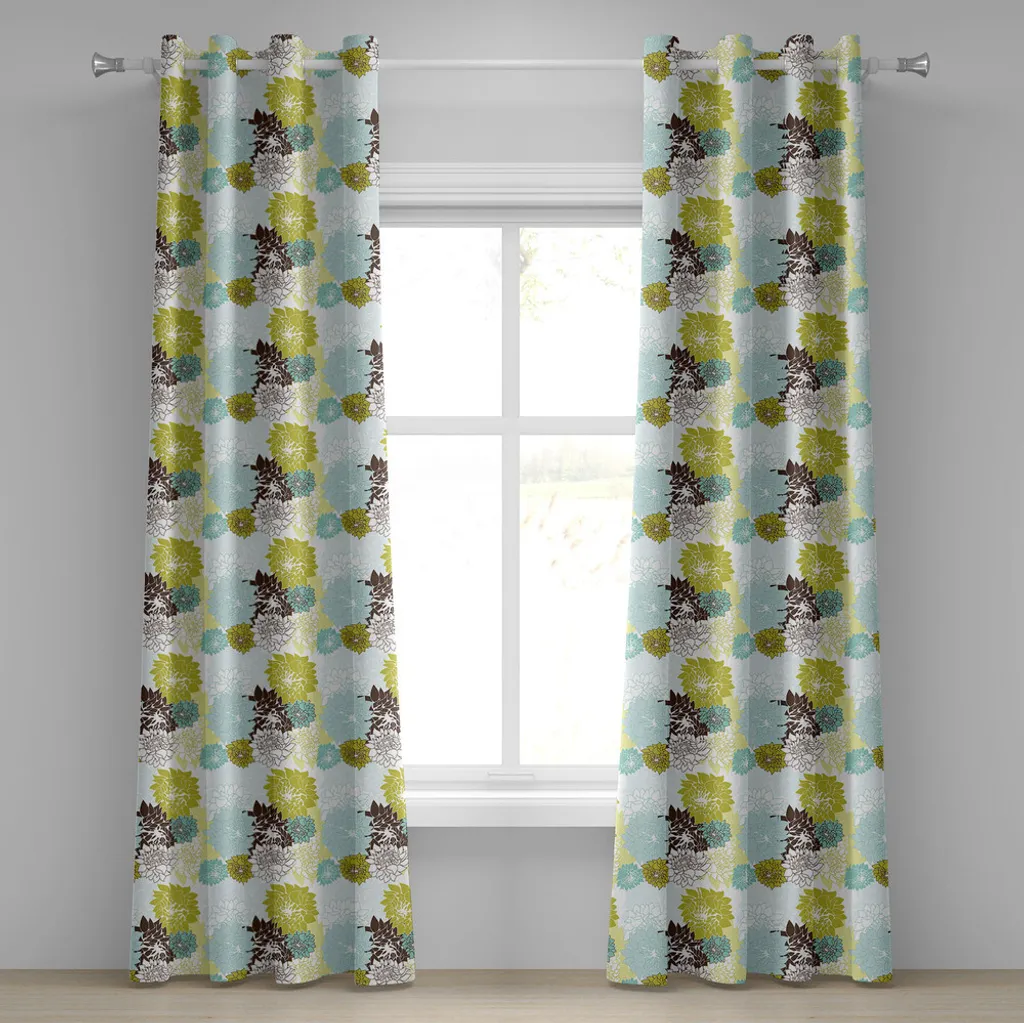 Rideau à fleurs pastel à œillets 280x245 cm tissu souple et durable