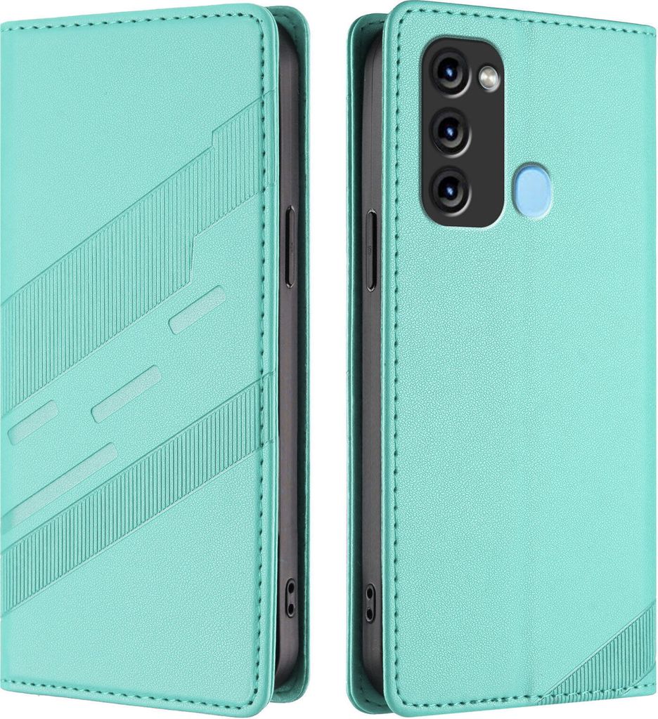 Hülle für itel P38/itel S17/itel Vision 3, Kunstleder Brieftaschen Handyhülle mit Kartenfach und Standfunktion Türkis