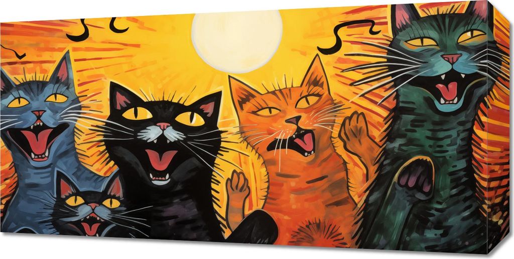 Bild 60x30cm Katzenkonzert