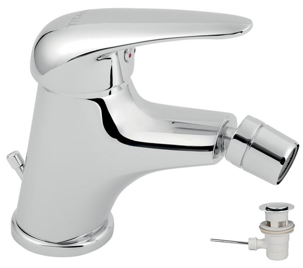 Bidet-Armatur mit verchromtem Auslauf in Titania Hit Produktbild 
