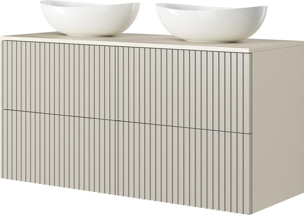 Badezimmer Waschtischplatte mit 120 cm Breite in Beige - Produktbild 