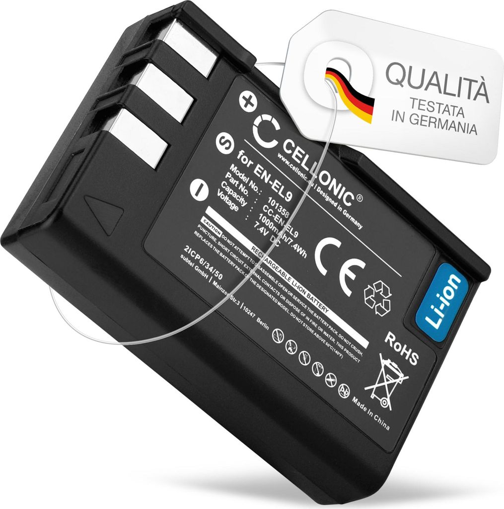 CELLONIC 1x Batteria per Fotocamera Compatibile con Nikon Immagine del prodotto 