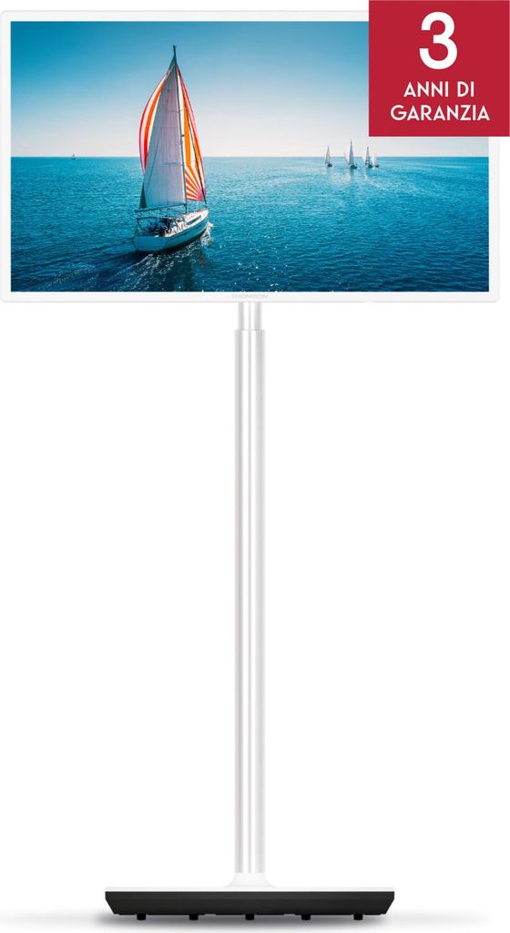 Thomson 32HA4M44 TV Portatile Smart 32" HD Android TV Weiß mit Batterie