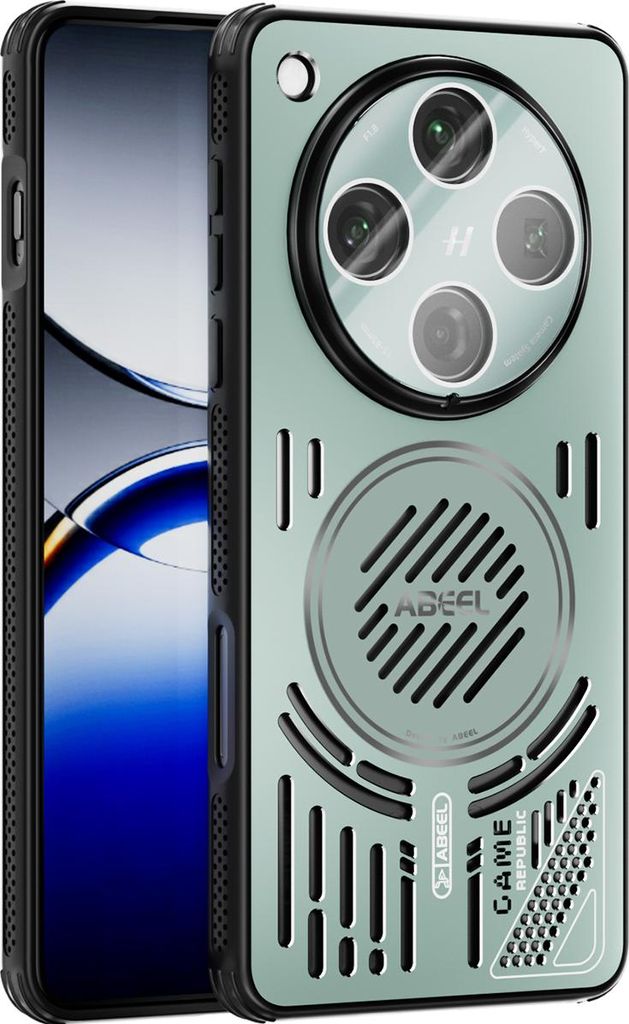 Magnetische Hülle für Oppo Find X8 Pro mit Linsenabdeckung, Aluminium Stoßfestes Schutzhülle mit Wärmeableitung Grün