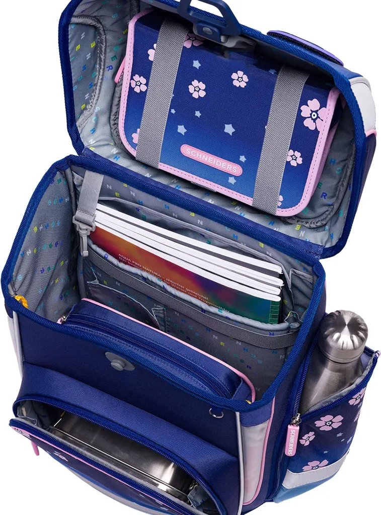 Cartable ergonomique Schneiders Ergolite Blue Bloom léger et ajustable - 11