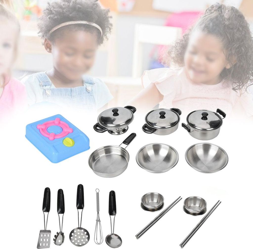 Küchenutensilien Spielzeug Mini Simulation Kinder Edelstahl Kochen Rollenspiel Spielzeug