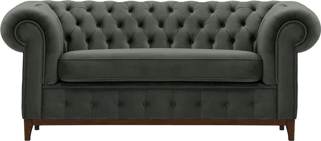 Zweisitzer-Sofa Chesterfield Grand-Velluto 19-dunkle Eiche